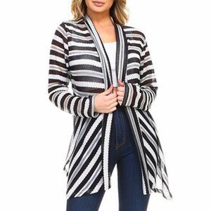 Black & Grey Mesh Cardigan (4X, 5X & 6X)